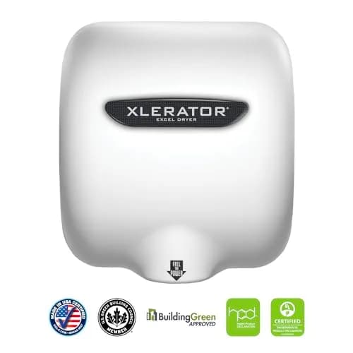 XLERATOR Hand Dryer 208-277V | Energy-Efficient, Surface-Mounted, White Thermoset Cover thumbnail 5