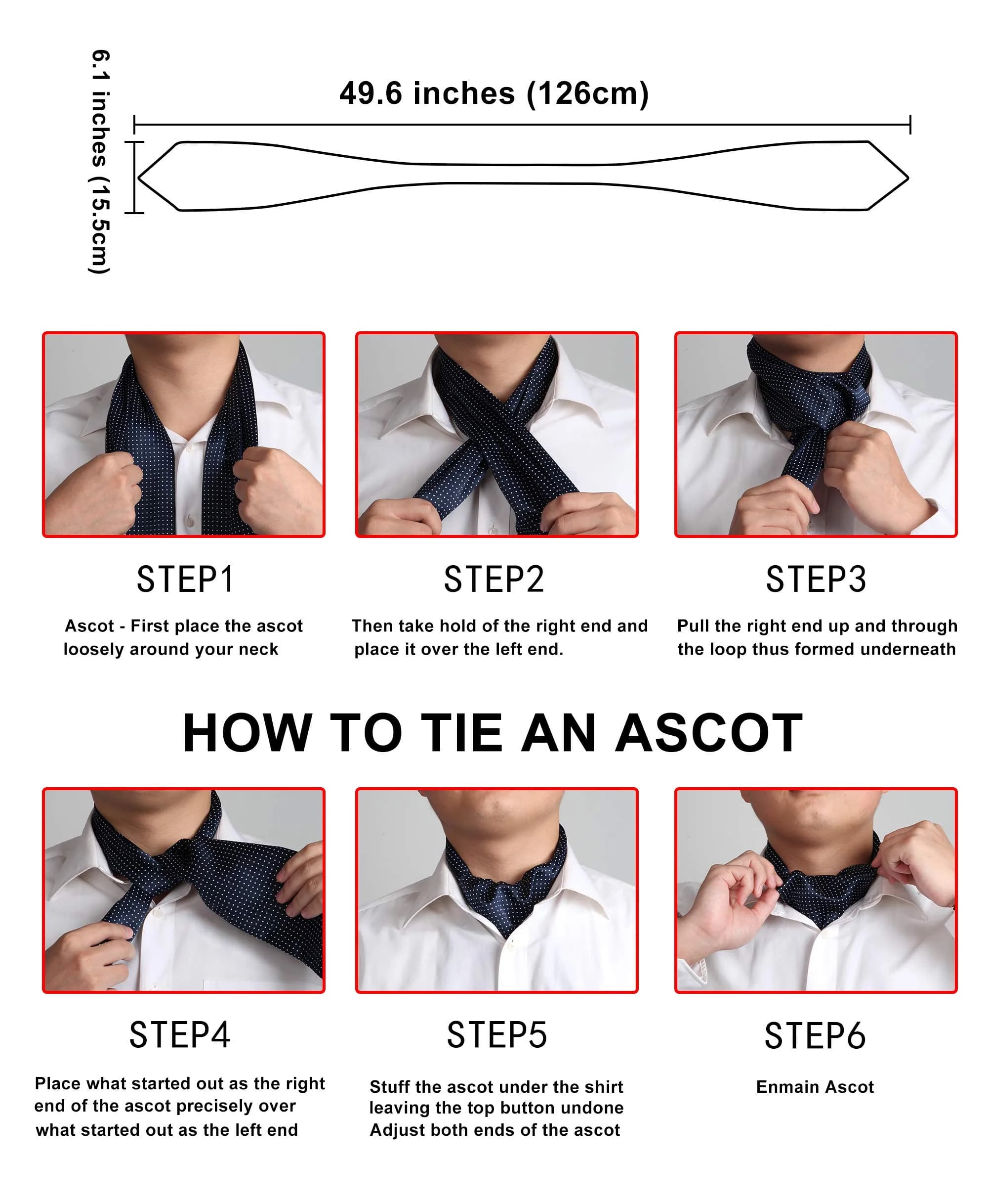 HISDERN Men's Floral Jacquard Woven Ascot Tie Set Navy Blue/Brown | 126cm (49.6") with Pocket Square - view 3