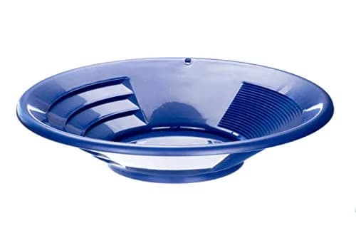 SE 14 Inch Gold Panning Pan with Dual Riffles | Blue Plastic Mining Tool thumbnail 4