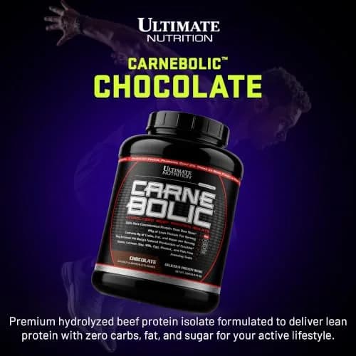 Ultimate Nutrition CarneBOLIC Beef Protein Isolate, Chocolate, 4 lb | Hydrolyzed Beef Protein for Muscle & Power thumbnail 2