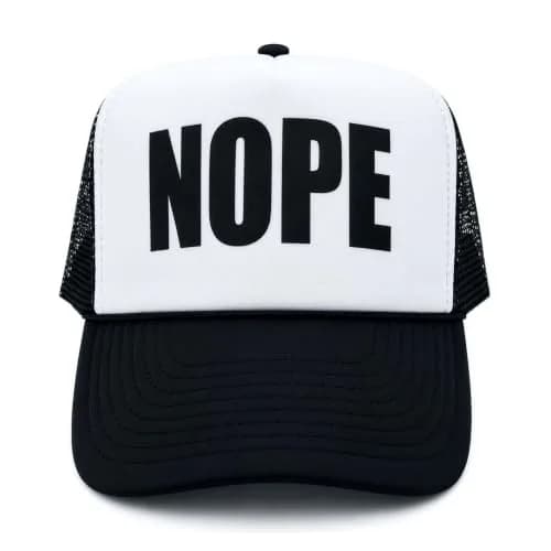 SA106 Mens Nope Ironic Funny Slogan Hipster Snap Back Cap Cotton Mesh Trucker Hat | Casual Sarcastic Style (70-120 chars) thumbnail 1