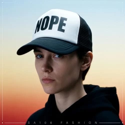 SA106 Mens Nope Ironic Funny Slogan Hipster Snap Back Cap Cotton Mesh Trucker Hat | Casual Sarcastic Style (70-120 chars) thumbnail 4