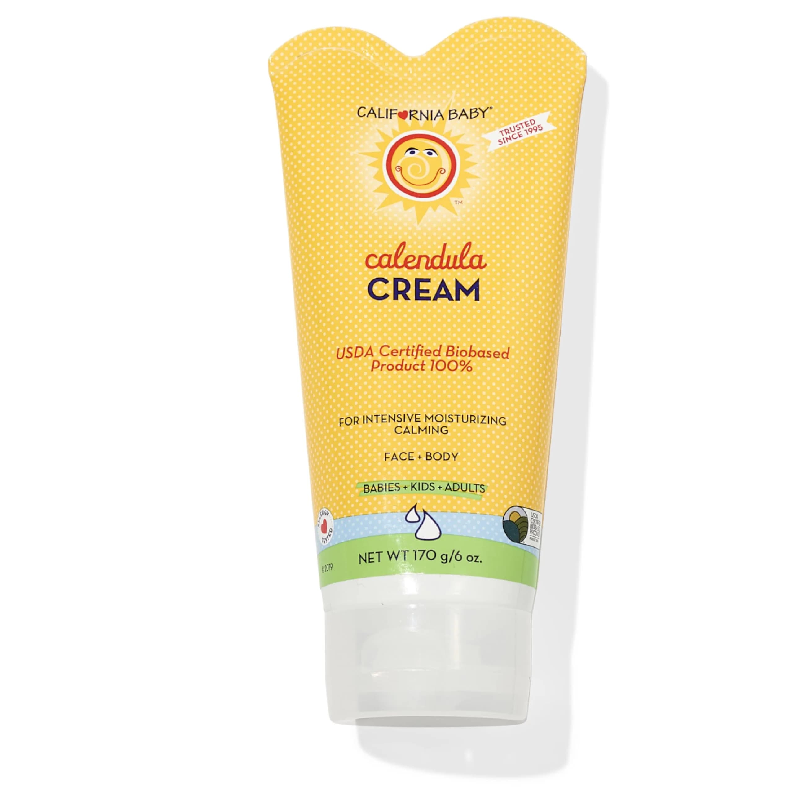 California Baby Calendula Cream 6 oz | Plant-Based Moisturizer for Sensitive Dry Skin — 6 Ounce