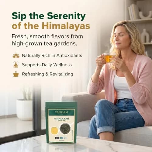 VAHDAM Himalayan Green Tea Loose Leaf 3.53oz | Organic & Natural, Medium Caffeine, Pure from India thumbnail 5