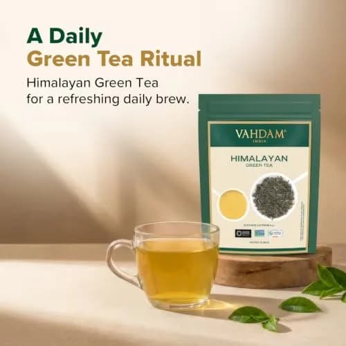 VAHDAM Himalayan Green Tea Loose Leaf 3.53oz | Organic & Natural, Medium Caffeine, Pure from India thumbnail 3