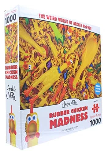 Accoutrements Rubber Chicken Madness Jigsaw Puzzle 1000 Pieces | Challenging Textures for Ages 10+ thumbnail 2
