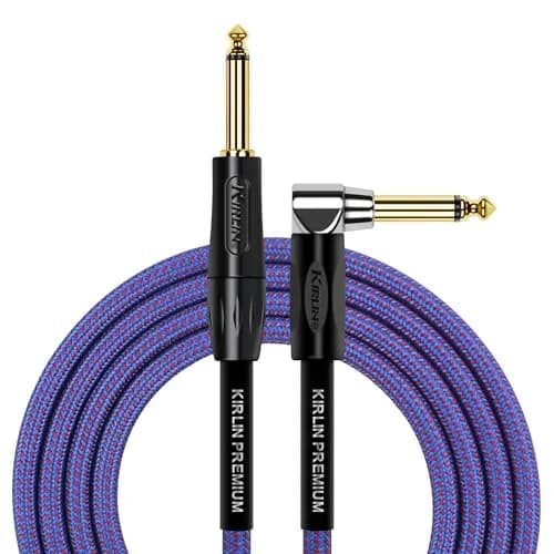 Kirlin Instrument Cable 20 ft Royal Blue Tweed Woven | Heavy Duty 1/4'' Connectors thumbnail 1