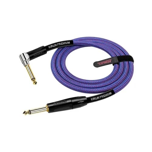Kirlin Instrument Cable 20 ft Royal Blue Tweed Woven | Heavy Duty 1/4'' Connectors thumbnail 2