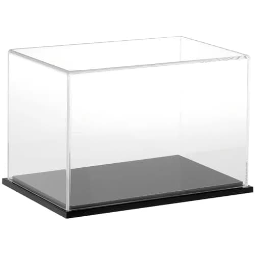 Plymor Clear Acrylic Display Case with Black Base 9" W x 6" D x 6" H | Modern Showcase for Collectibles thumbnail 1