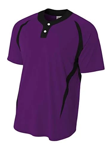 A4 Casual 2-Button Color Block Henley Sportswear, Large | Moisture-Wicking, Durable thumbnail 1