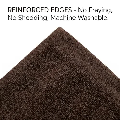 HUINI Microfiber Salon Towels, Brown, 12 Pack, 14 x 30 in | Ultra-Soft & Absorbent Hair Drying Towels thumbnail 4