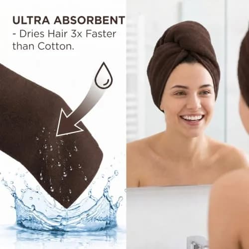 HUINI Microfiber Salon Towels, Brown, 12 Pack, 14 x 30 in | Ultra-Soft & Absorbent Hair Drying Towels thumbnail 5
