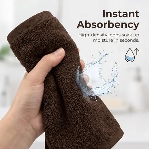 HUINI Microfiber Salon Towels, Brown, 12 Pack, 14 x 30 in | Ultra-Soft & Absorbent Hair Drying Towels thumbnail 3