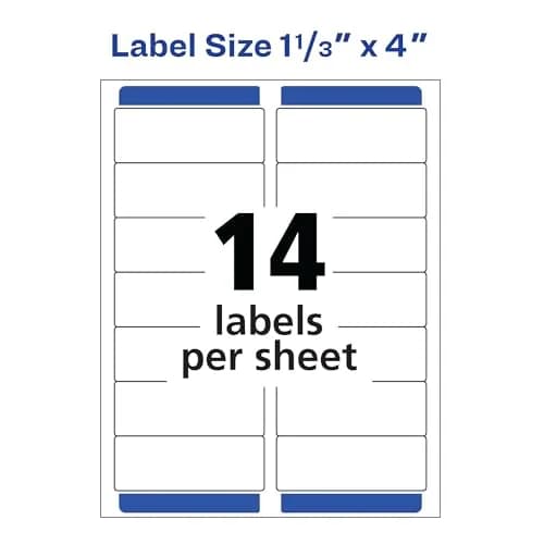 Avery Mailing Address Labels Laser Printers 1,400 Labels 1-1/3 x 4 Permanent Adhesive 5 Packs thumbnail 4