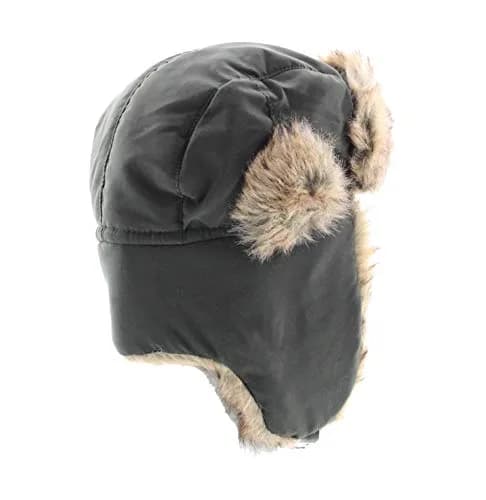 Milani Solid Color City Aviator Trapper Style Hunting Ear Flap Hat with Strap (Olive) | Winter Aviator Hat for Men thumbnail 3