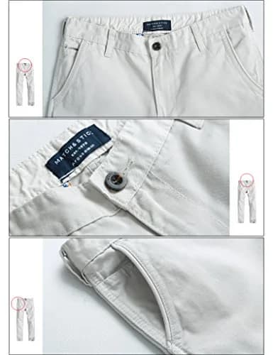 Match Men's Tapered Flat Front Casual Chino Pants (38, Khaki) | Breathable 100% Cotton for Daily Comfort thumbnail 7