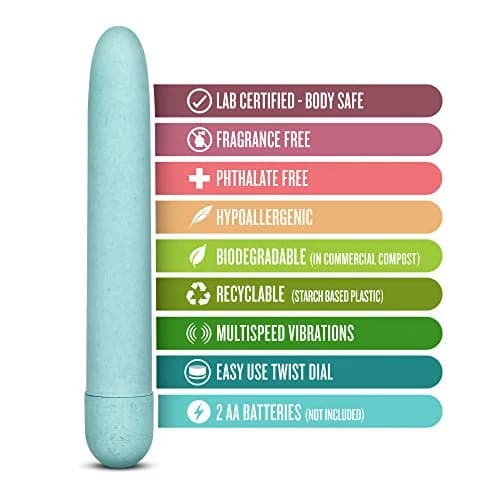 Blush Gaia® Eco 7" Slim Quiet Vibrator | Sustainable Pleasure thumbnail 2