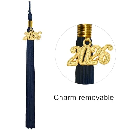 GraduationMall Unisex Adult Matte Graduation Cap with 2026 Tassel Navy Blue | Adjustable Elastic Fit thumbnail 3