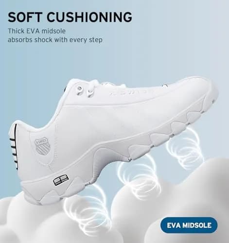 K-Swiss Men's ST329 CMF Sneaker, White/Black/Silver, 9.5 M | Versatile Athletic Style with Comfort thumbnail 5
