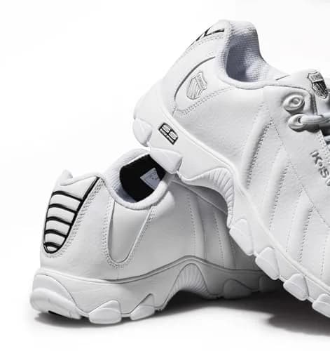 K-Swiss Men's ST329 CMF Sneaker, White/Black/Silver, 9.5 M | Versatile Athletic Style with Comfort thumbnail 7