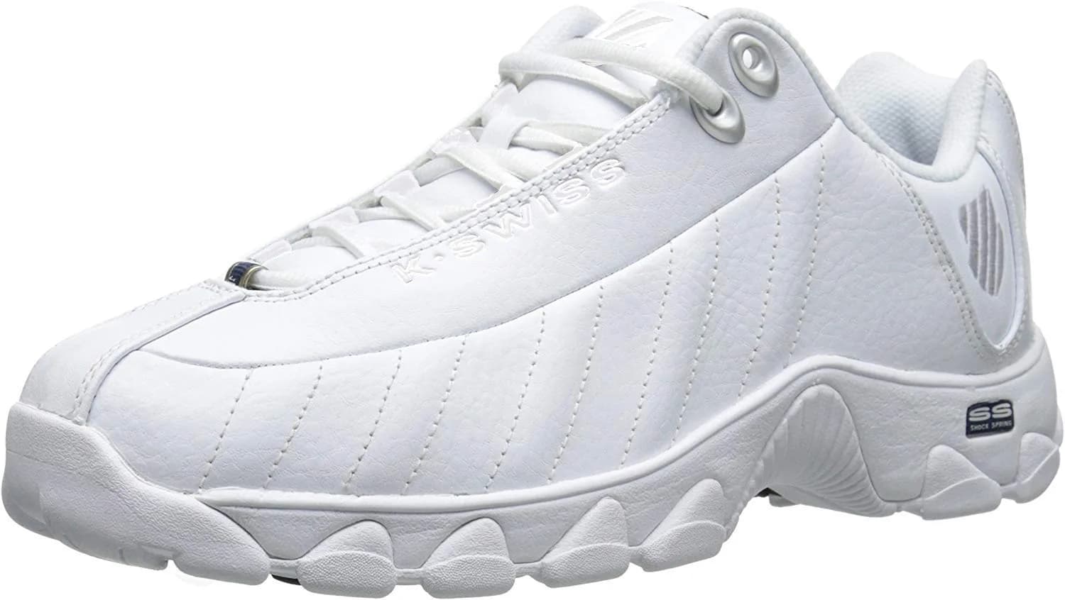 K-Swiss Men's ST329 CMF Sneaker, White/Black/Silver, 9.5 M | Versatile Athletic Style with Comfort