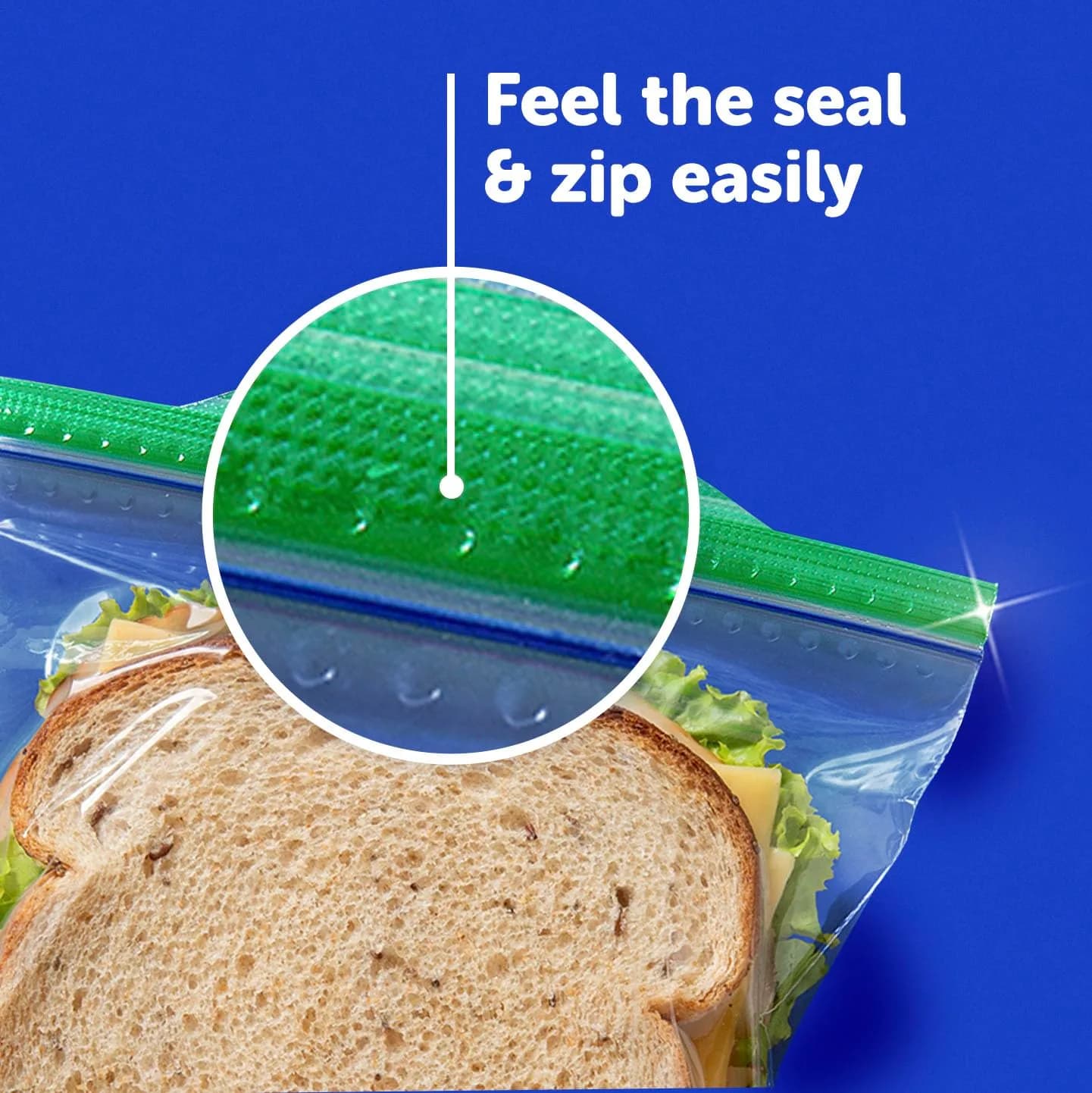 Ziploc Sandwich and Snack Bags with EasyGuide Texture, 40 Count (Pack of 1) | Grip 'n Seal Technology - view 3