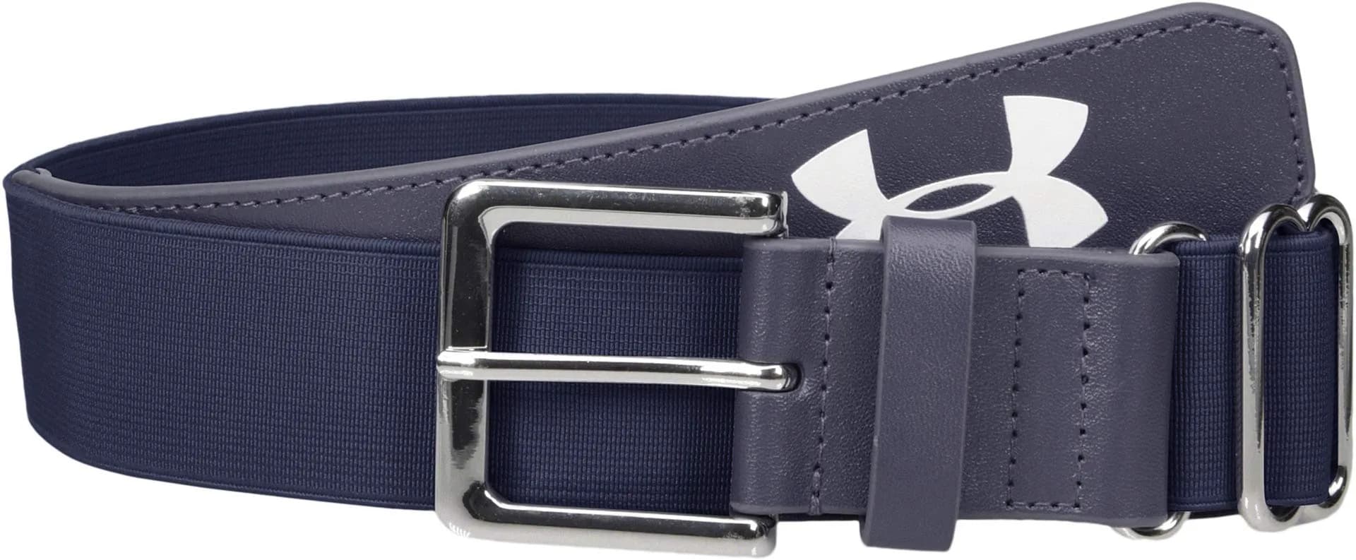 Under Armour Men's UA Baseball Belt OSFA Navy | Elastic Webbing, Custom UA Loops, 2" Wide thumbnail 1