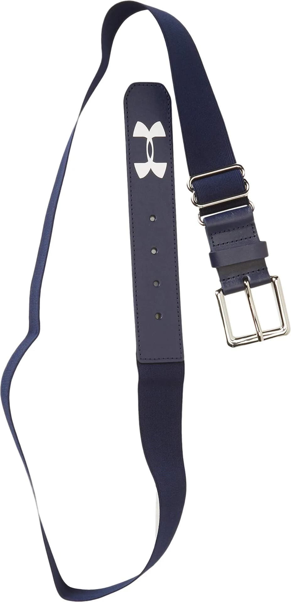 Under Armour Men's UA Baseball Belt OSFA Navy | Elastic Webbing, Custom UA Loops, 2" Wide thumbnail 2