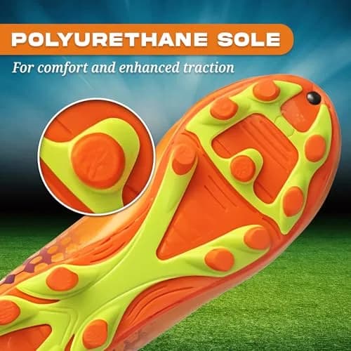 Vizari Youth Soccer Cleats for Boys Girls | Firm Ground Athletic Outdoor Football Shoes for Toddlers, Little/Big Kid - Blue/Black thumbnail 4