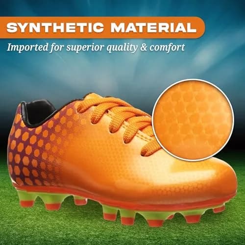Vizari Youth Soccer Cleats for Boys Girls | Firm Ground Athletic Outdoor Football Shoes for Toddlers, Little/Big Kid - Blue/Black thumbnail 5