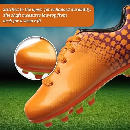 Vizari Youth Soccer Cleats for Boys Girls | Firm Ground Athletic Outdoor Football Shoes for Toddlers, Little/Big Kid - Blue/Black thumbnail 2
