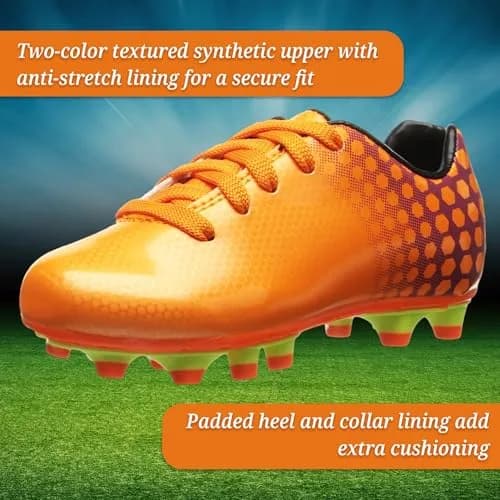 Vizari Youth Soccer Cleats for Boys Girls | Firm Ground Athletic Outdoor Football Shoes for Toddlers, Little/Big Kid - Blue/Black thumbnail 3