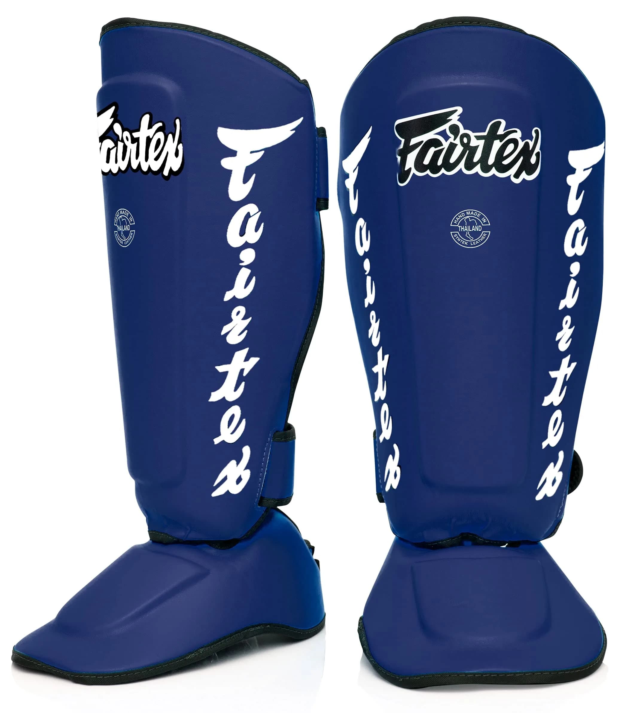 Fairtex SP7 Lightweight Shin Guards | Detachable Syntek Leather, Unisex, Large, Blue