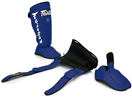 Fairtex SP7 Lightweight Shin Guards | Detachable Syntek Leather, Unisex, Large, Blue thumbnail 5