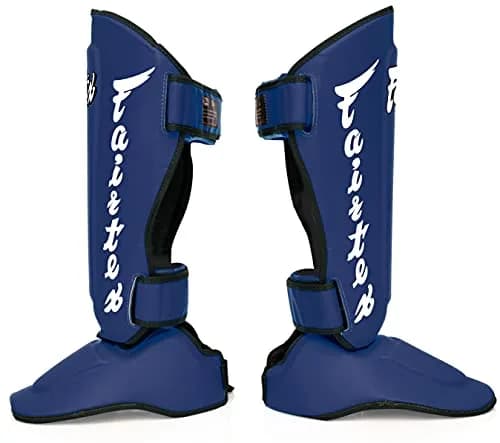 Fairtex SP7 Lightweight Shin Guards | Detachable Syntek Leather, Unisex, Large, Blue thumbnail 3