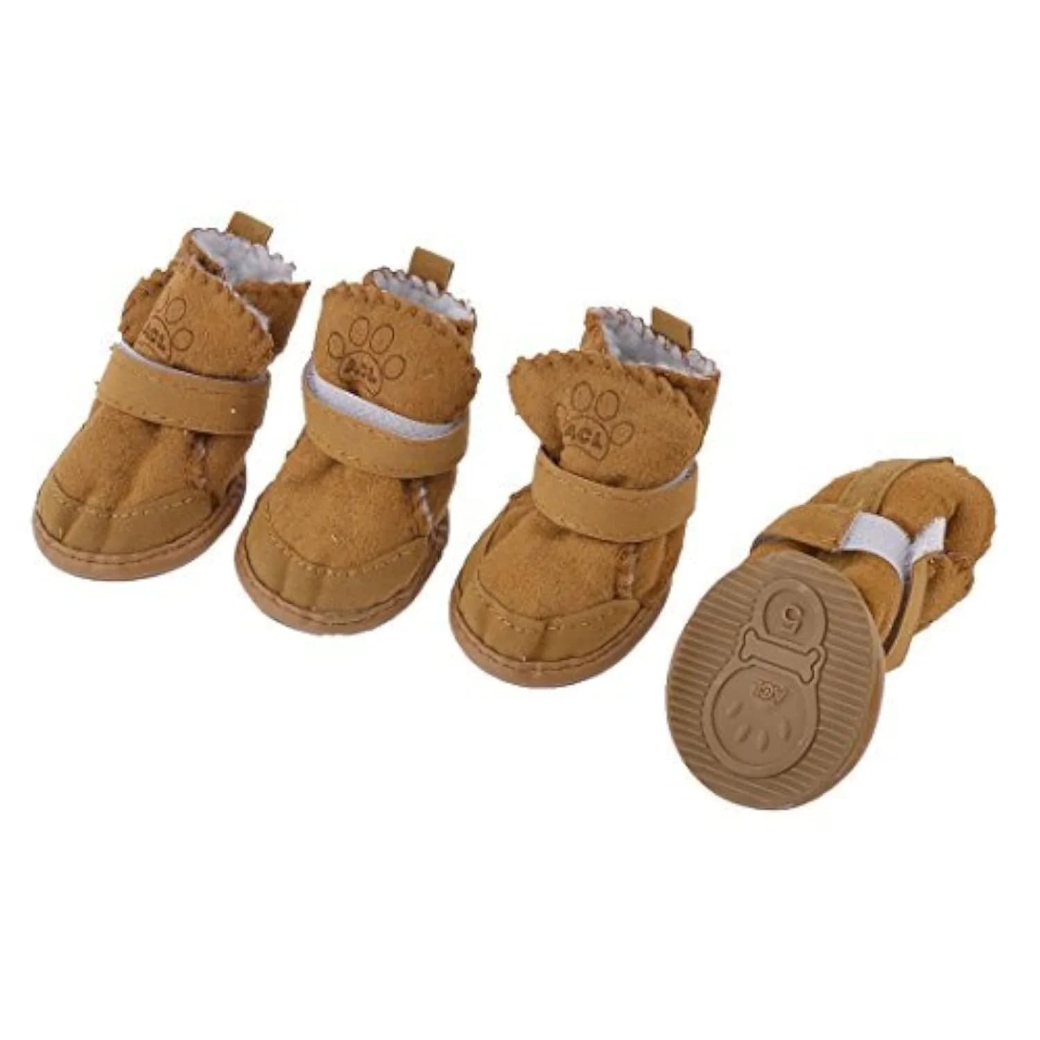URBEST Dog Shoes with Hook & Loop Closure | Small, Durable & Non-Slip for Paw Protection — Brown / 5#