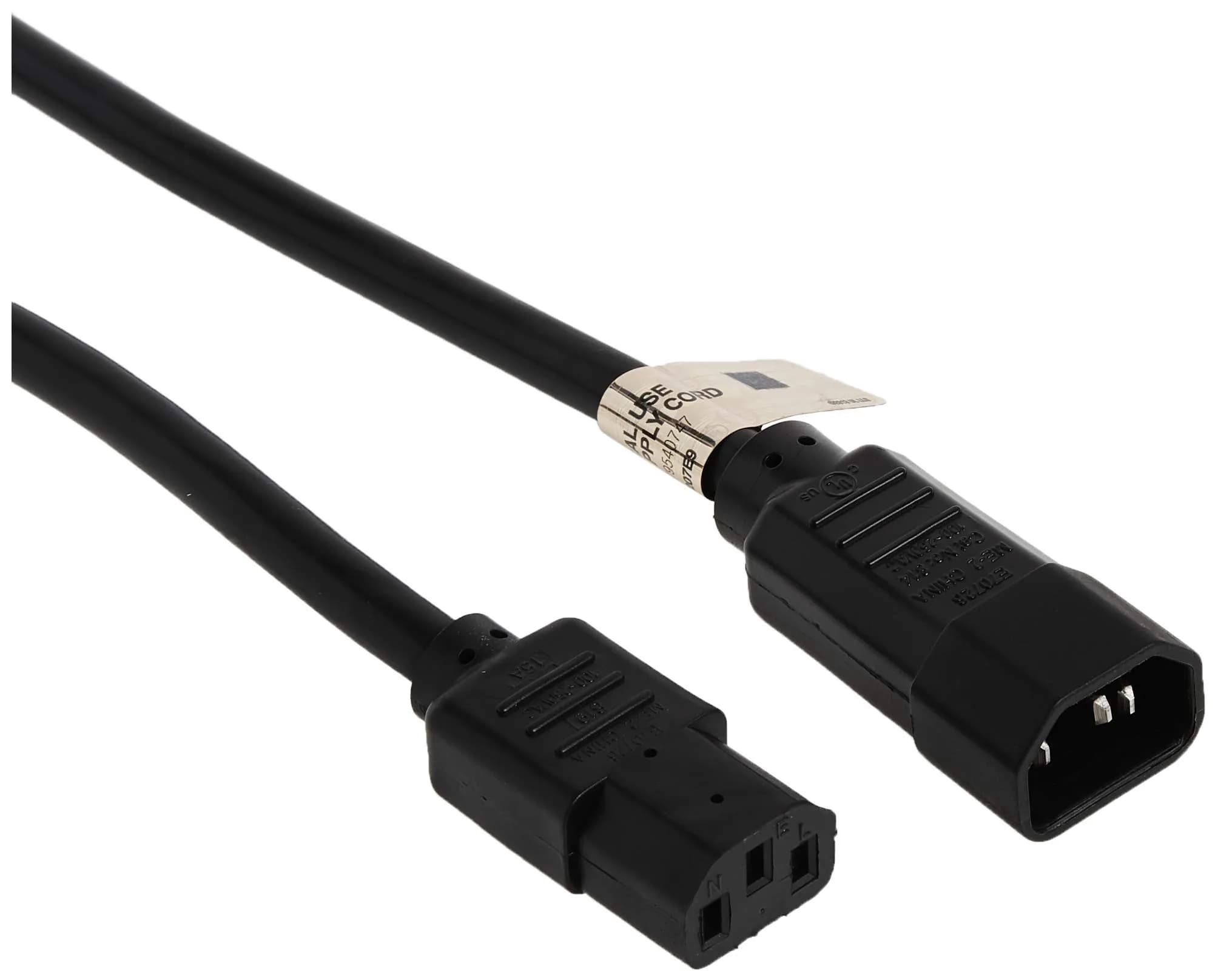 TRIPP LITE Heavy Duty Power Extension Cord 3 ft. (0.91 m) 15A 14AWG C14 to C13 Black | UL Listed & RoHS Compliant — Black