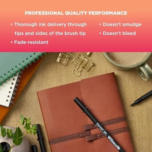 SAKURA Pigma Professional Brush Pens, Black, Brush Nibs, 3 Pack | Versatile, Archival Ink, Artist-Preferred thumbnail 4