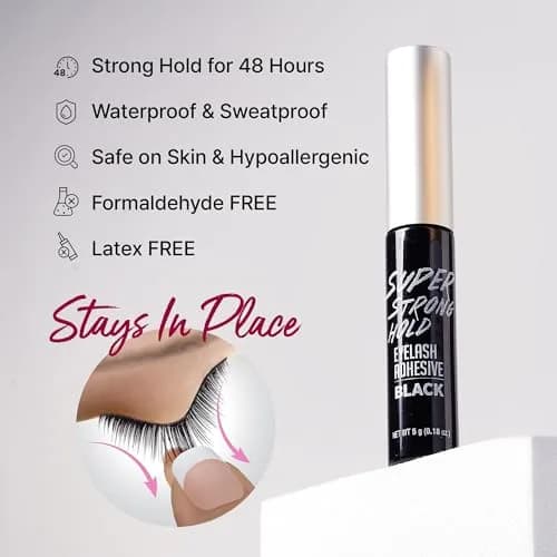 iENVY Super Strong Hold Eyelash Adhesive Black 5ml (0.17 Fl Oz) | Waterproof & Sweatproof for 48-Hour Hold thumbnail 2