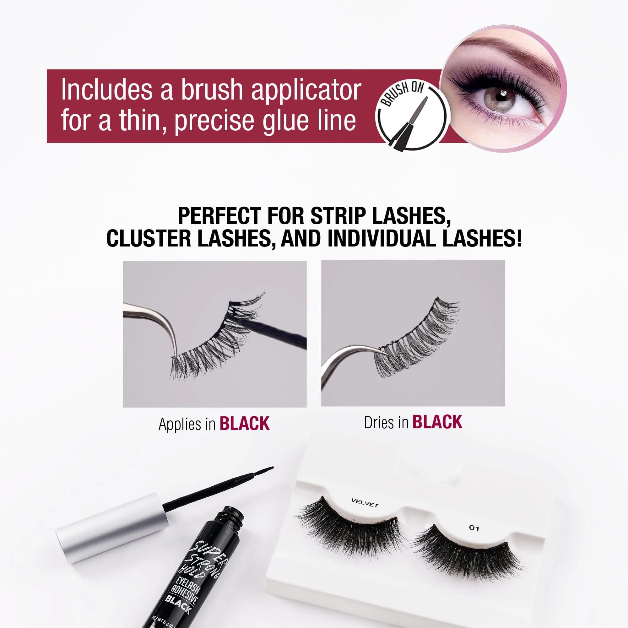 iENVY Super Strong Hold Eyelash Adhesive Black 5ml (0.17 Fl Oz) | Waterproof & Sweatproof for 48-Hour Hold - view 4