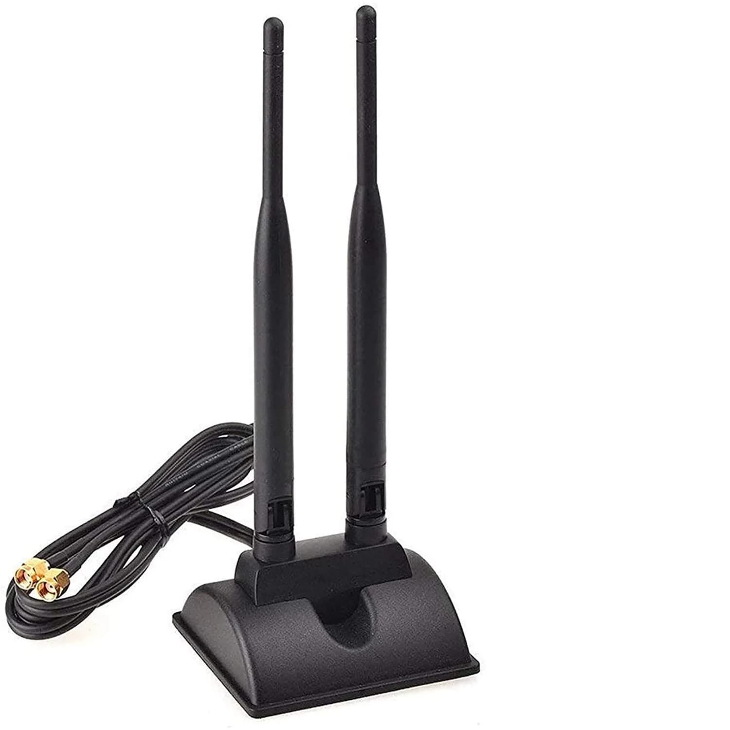 TECHTOO Dual Band WiFi Antenna 6dBi 2.4/5.8GHz with RP-SMA Connector Magnetic Base | Extends Wireless Range — 2.4/5.8GHz Dual-Antenna
