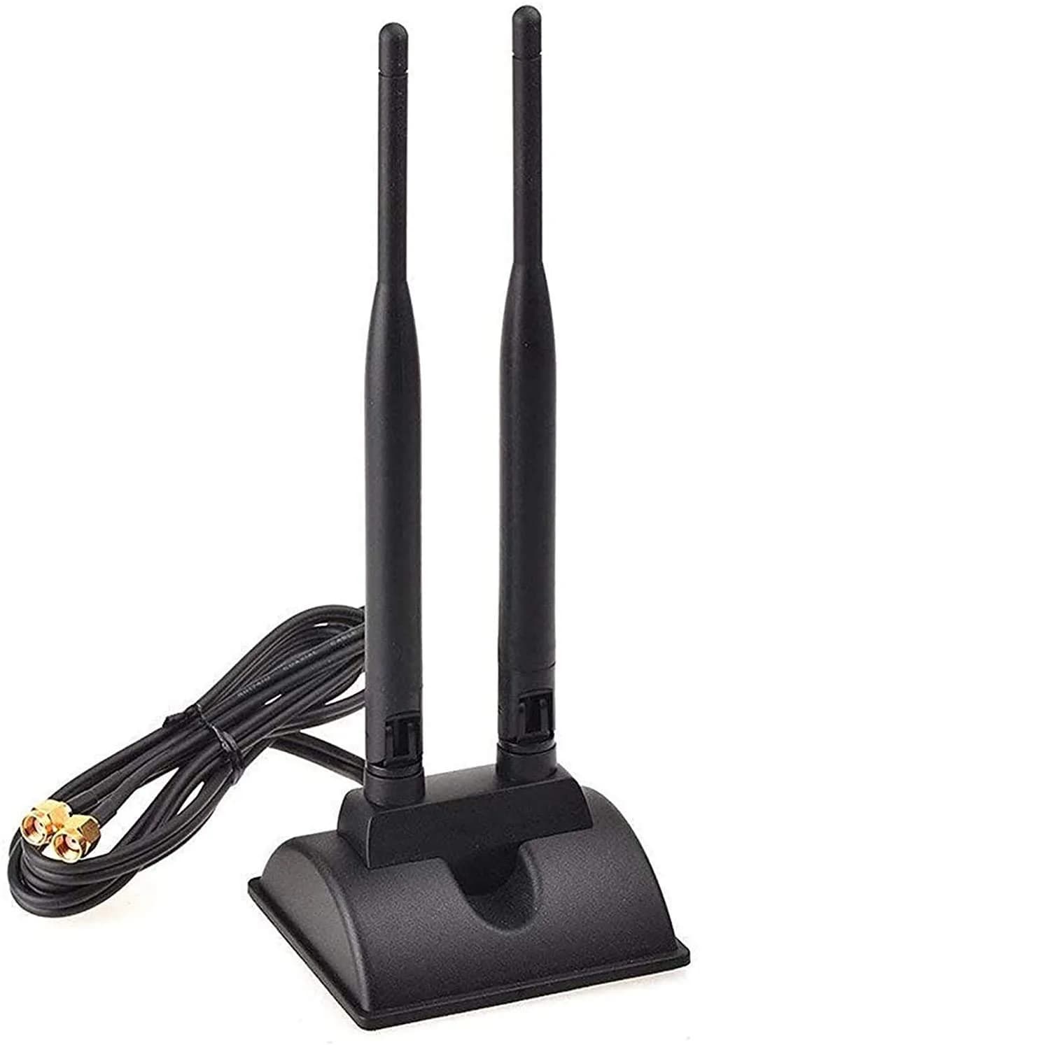 TECHTOO Dual Band WiFi Antenna 6dBi (2.4/5.8GHz) with RP-SMA Connector & Magnetic Base | Extends Wireless Range to Dead Spots - main product image