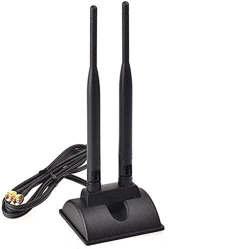 TECHTOO Dual Band WiFi Antenna 6dBi (2.4/5.8GHz) with RP-SMA Connector & Magnetic Base | Extends Wireless Range to Dead Spots thumbnail 1