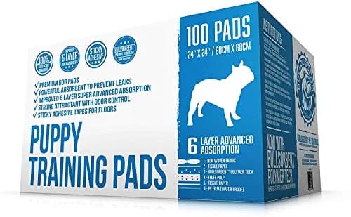 Bulldogology Puppy Training Pads - 100-Count Large Leak-Proof Pee Pads with 6 Layers & Quick Dry Polymer (24x24 inches) thumbnail 1