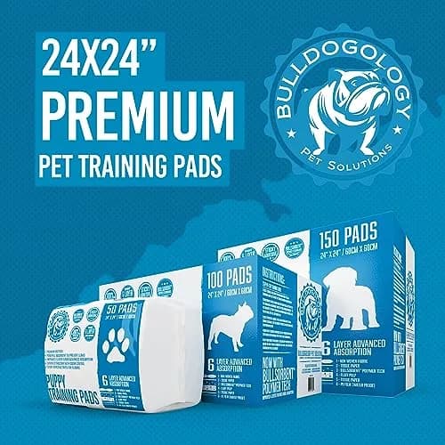 Bulldogology Puppy Training Pads - 100-Count Large Leak-Proof Pee Pads with 6 Layers & Quick Dry Polymer (24x24 inches) thumbnail 8