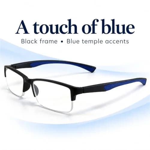 Calabria 6904 Flexie Bendable Reading Glasses +1.25 Blue | Flexible, Stylish & Durable thumbnail 6