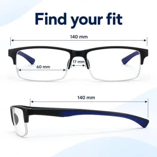 Calabria 6904 Flexie Rectangular Bendable Reading Glasses Men Women – TR90 Grilamid Flexible Frame | Single Power Lenses | Soft Case Included | Flex Readers | Magnification 1.50x & Blue thumbnail 4