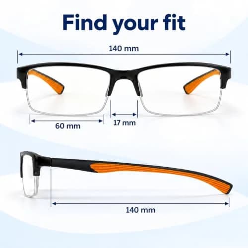 Calabria 6904 Flexie Rectangular Bendable Reading Glasses Men Women – TR90 Grilamid Flexible Frame | Single Power Lenses | Soft Case Included | Flex Readers | Magnification 1.00x & Orange thumbnail 4