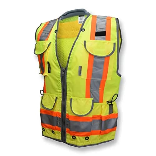Radians SV55 Hi Vis Type R Class 2 Engineer Safety Vest, Green, M | Heavy Duty Reflective Workwear thumbnail 1