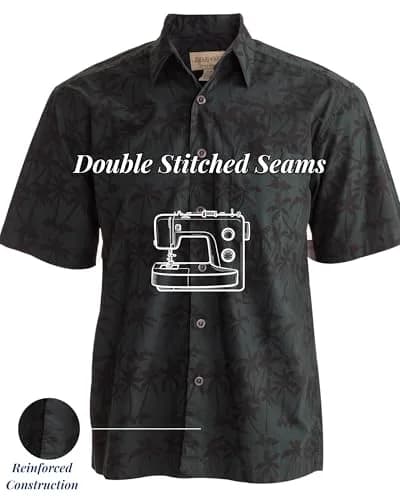 Johari West Men's Button-Down Short Sleeve Shirt | Hand Printed Batik, Natural Pre-Shrunk Cotton (Black, 2X-Large) thumbnail 7